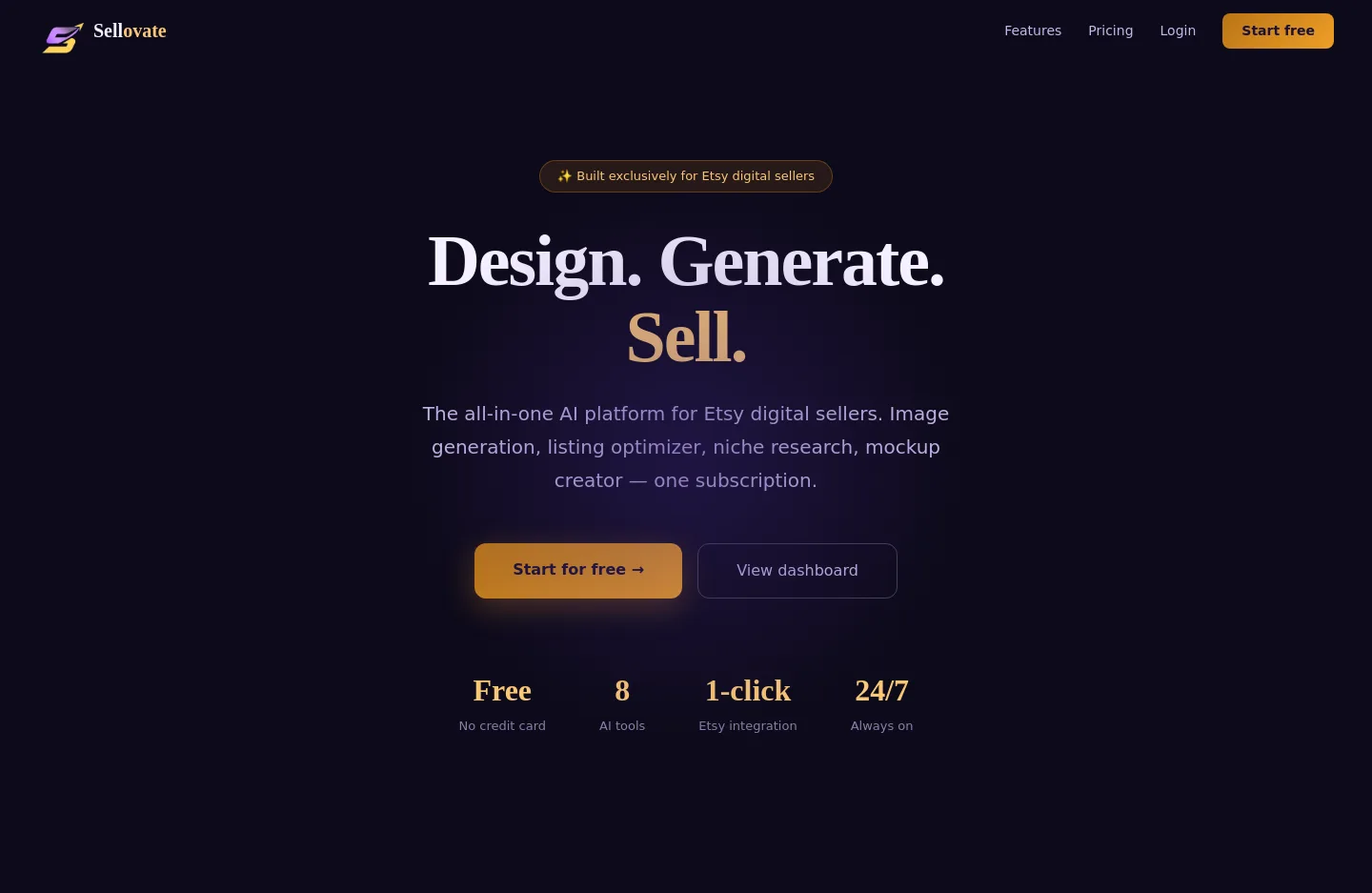 sellovate.us — Hero + Features