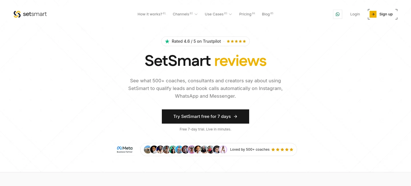 setsmart.io Hero section