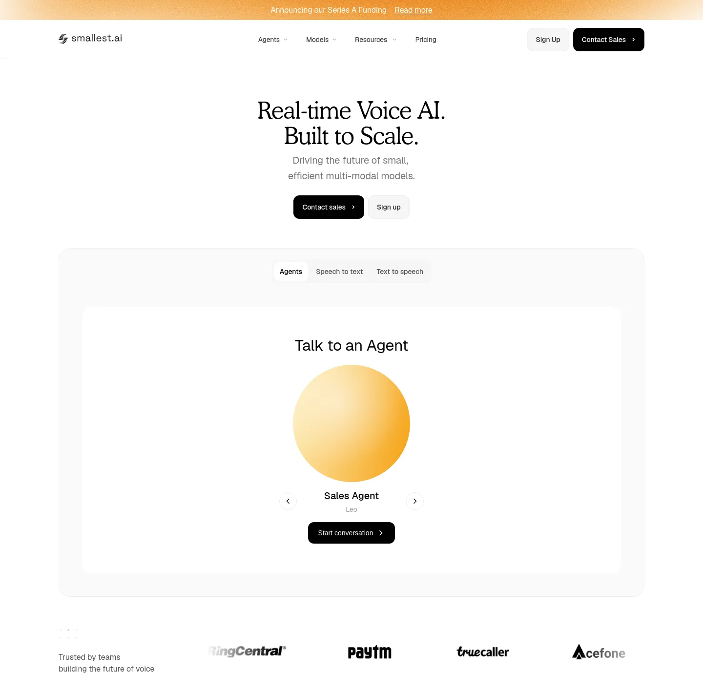 smallest.ai — Hero