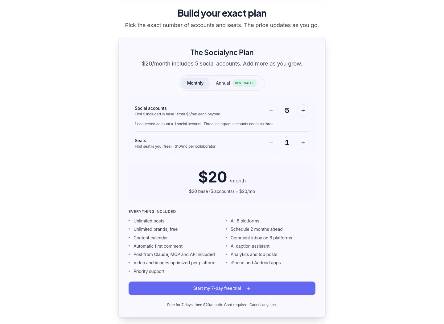 socialync.io Pricing section