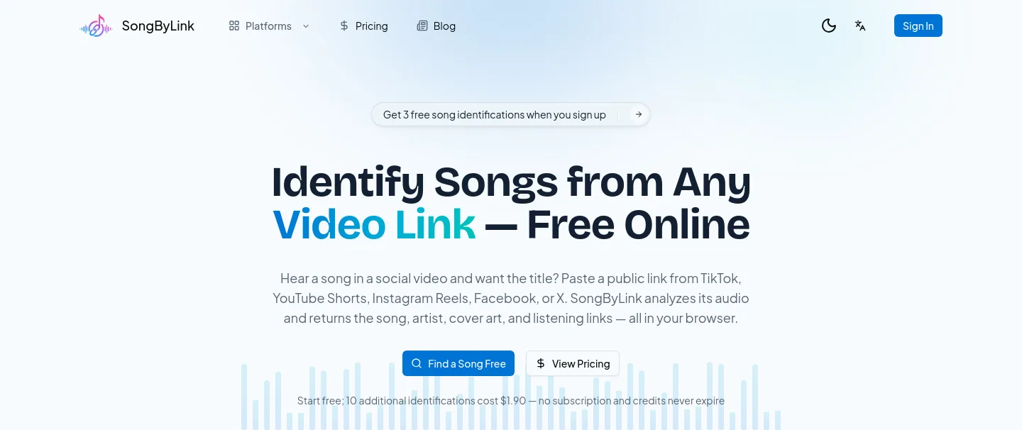 songbylink.com — a real Hero section