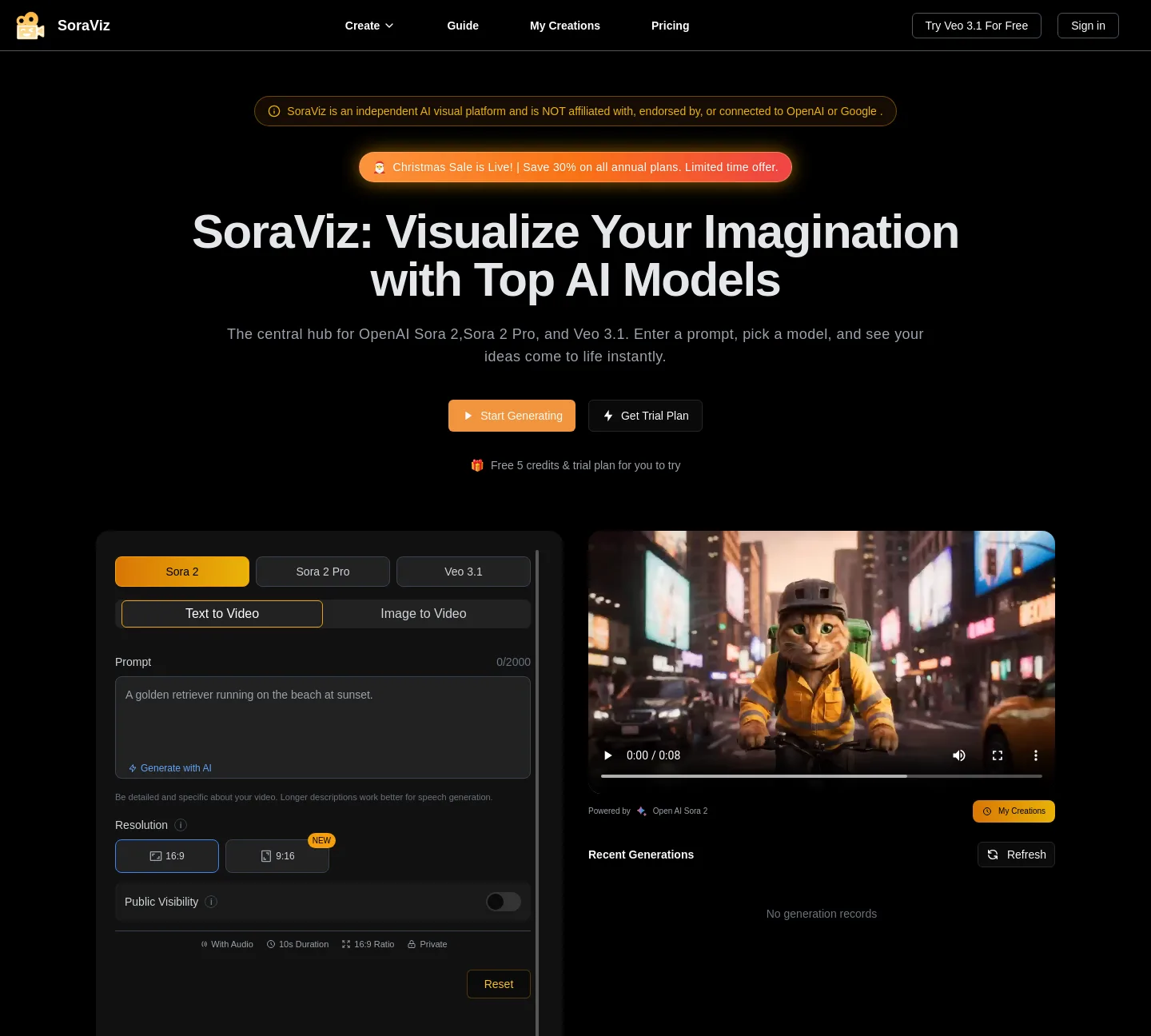 soraviz.com — The Pricing Page