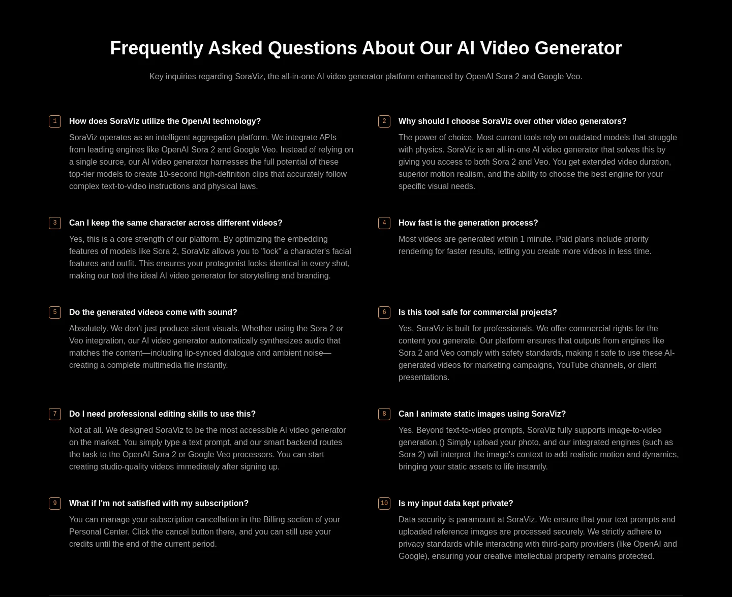 soraviz.com — FAQ