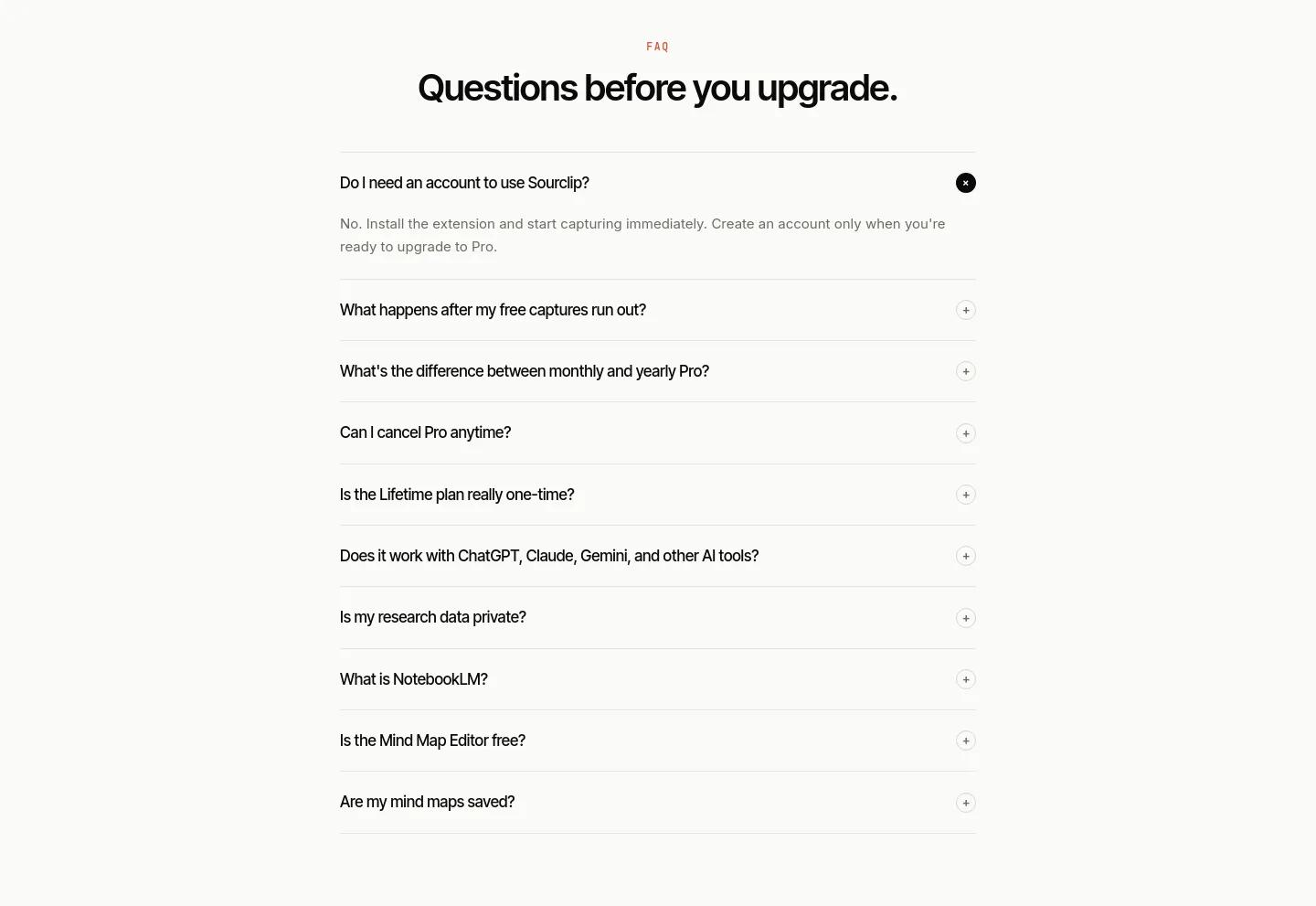 sourclip.com FAQ section