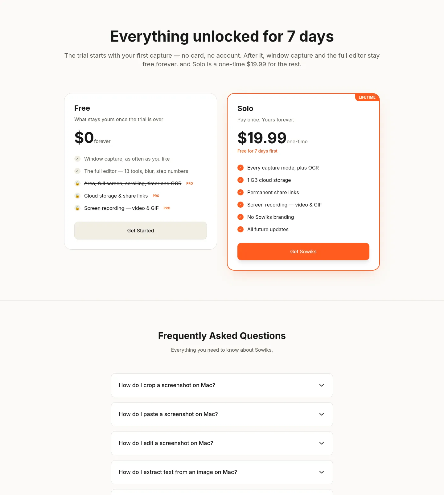 sowiks.com — Pricing