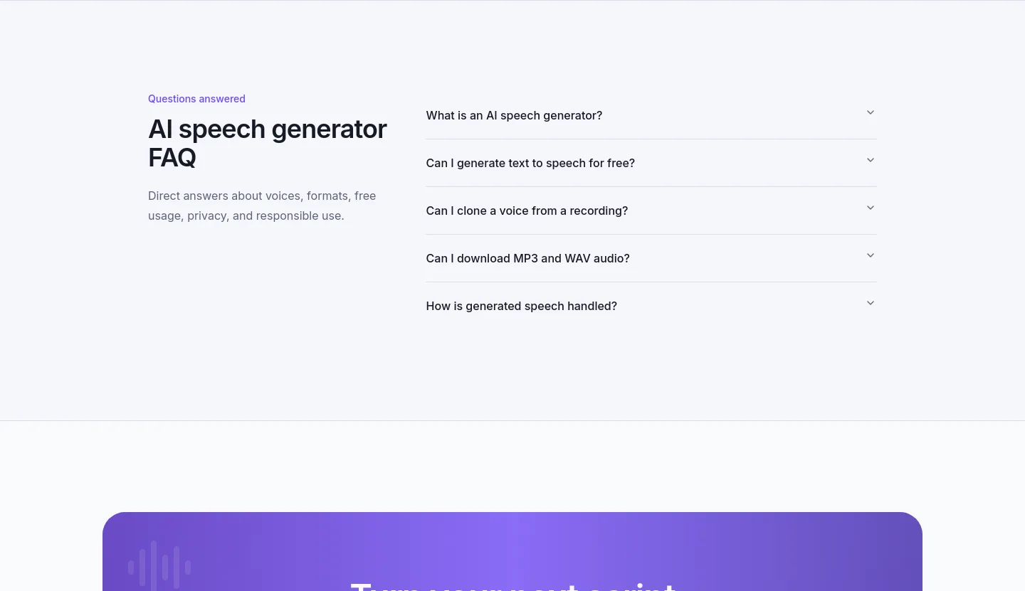 speechgenai.net — FAQ