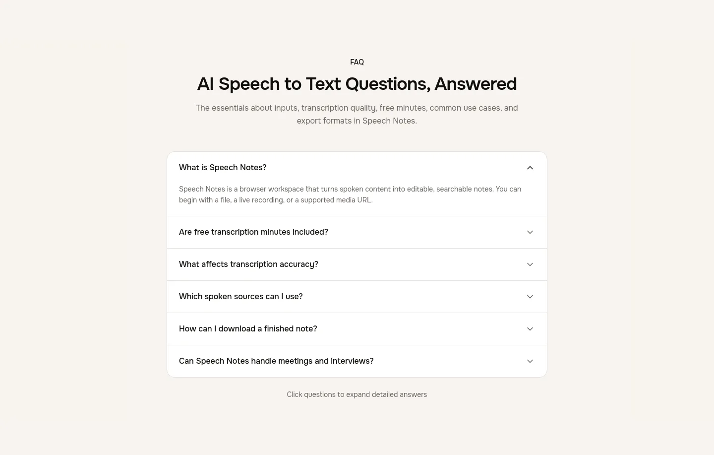 speechnotes.org — FAQ