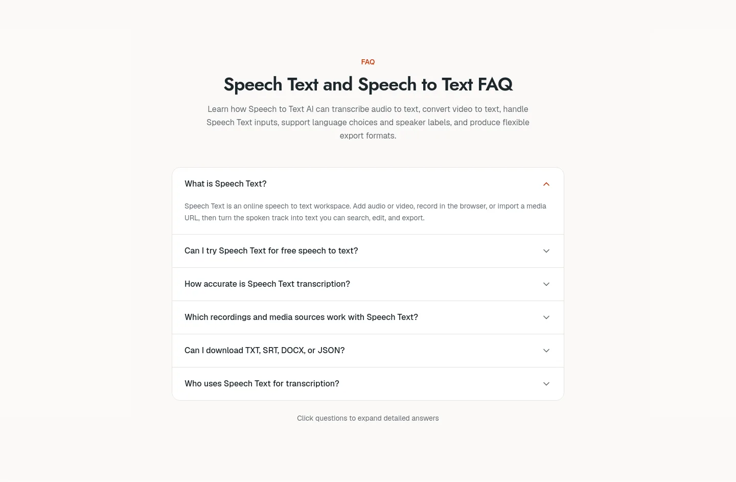 speechtext.co — FAQ
