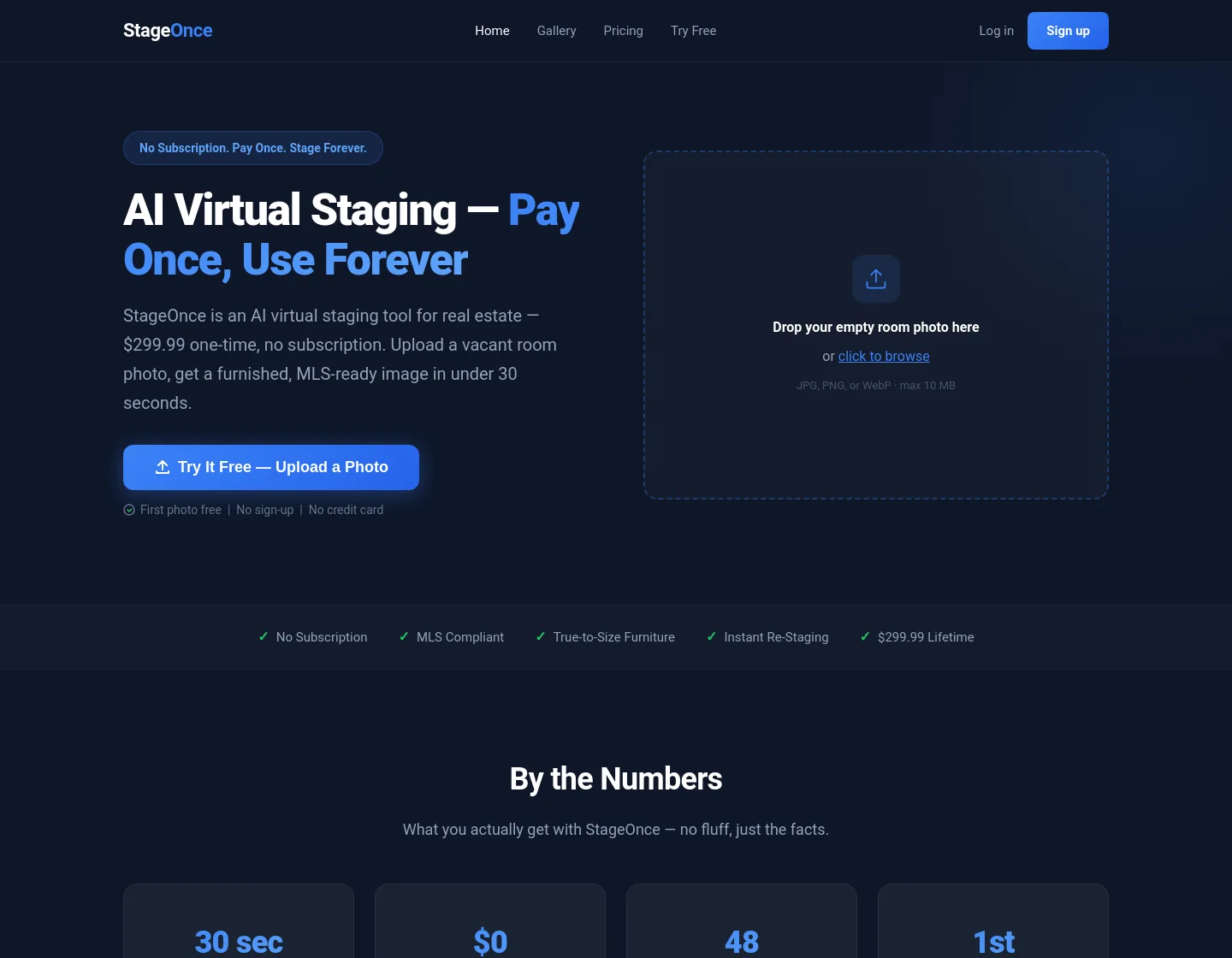 stageonce.com — a measured funnel