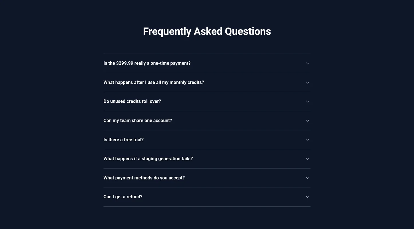 stageonce.com FAQ section
