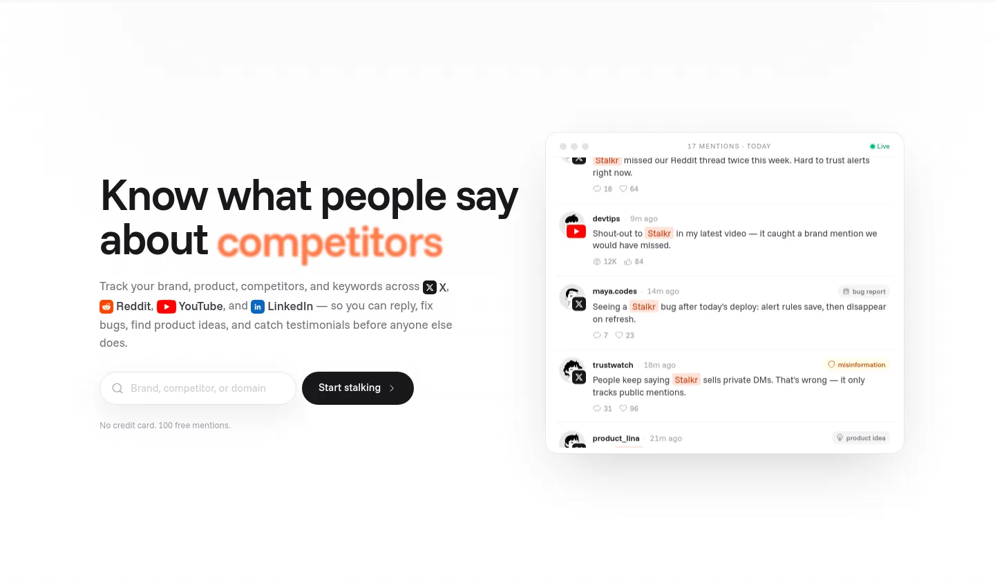 stalkr.ai — Hero