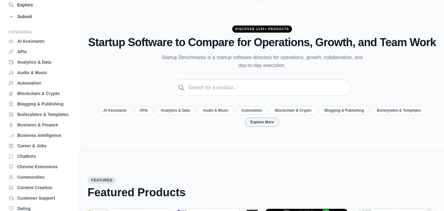 startupbenchmarks.com — Hero