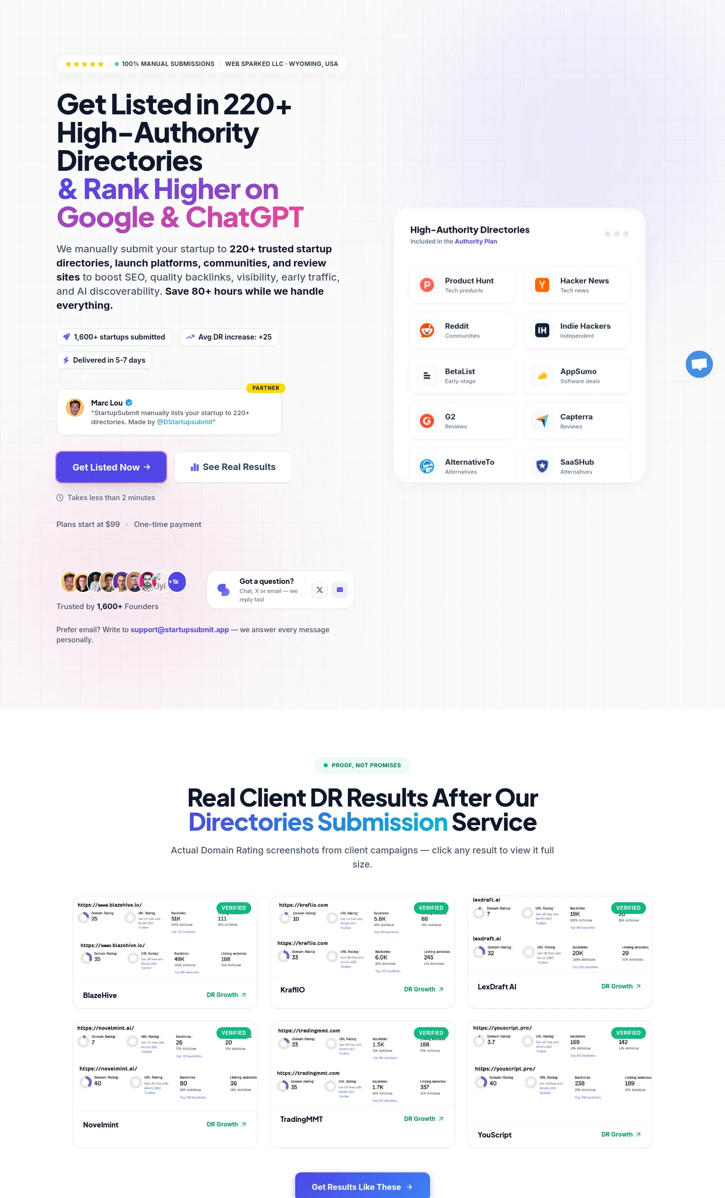 startupsubmit.app — Hero