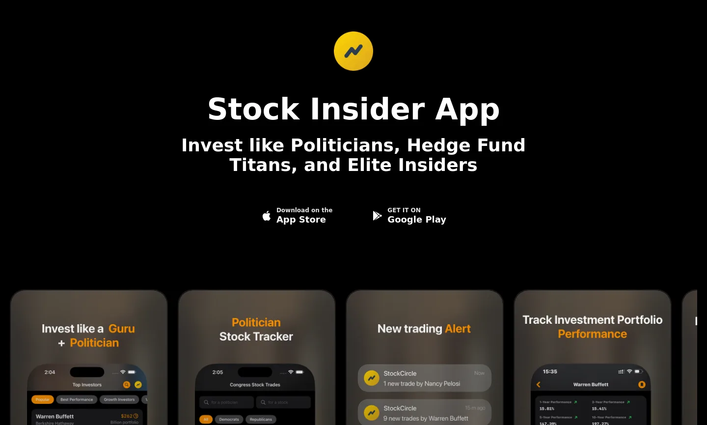 stockinsiderapp.com — Hero + Features