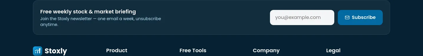stoxlyonline.com Email Capture section