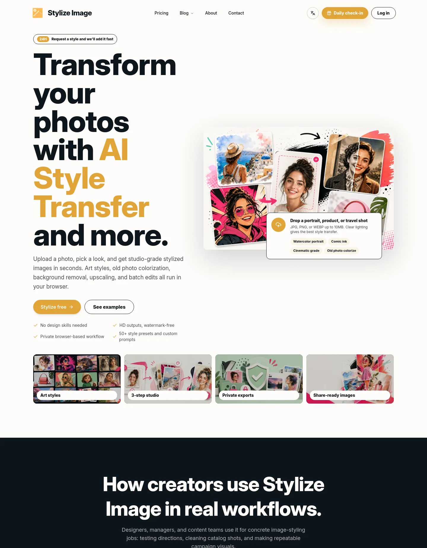 stylizeimage.com — The Pricing Page