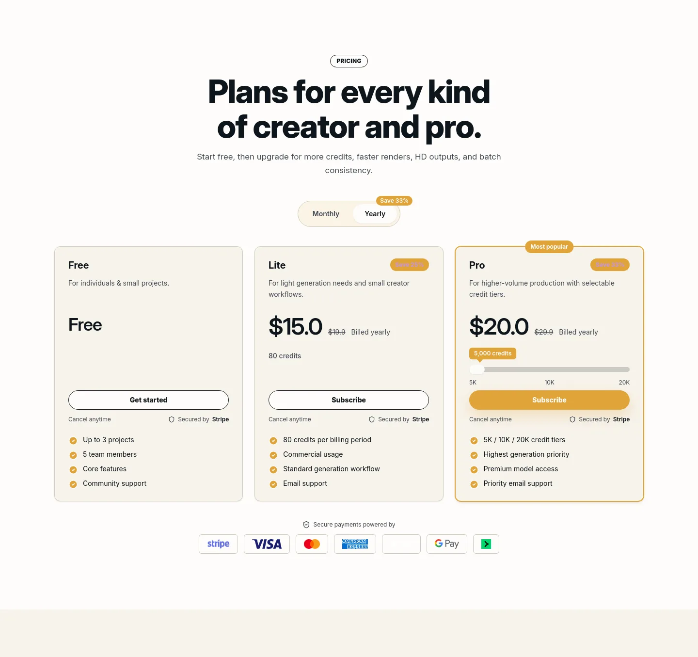 stylizeimage.com — Pricing