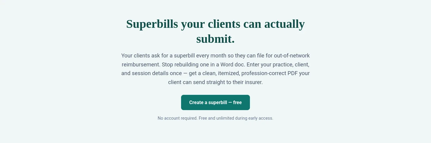 superbillgen.com — Hero