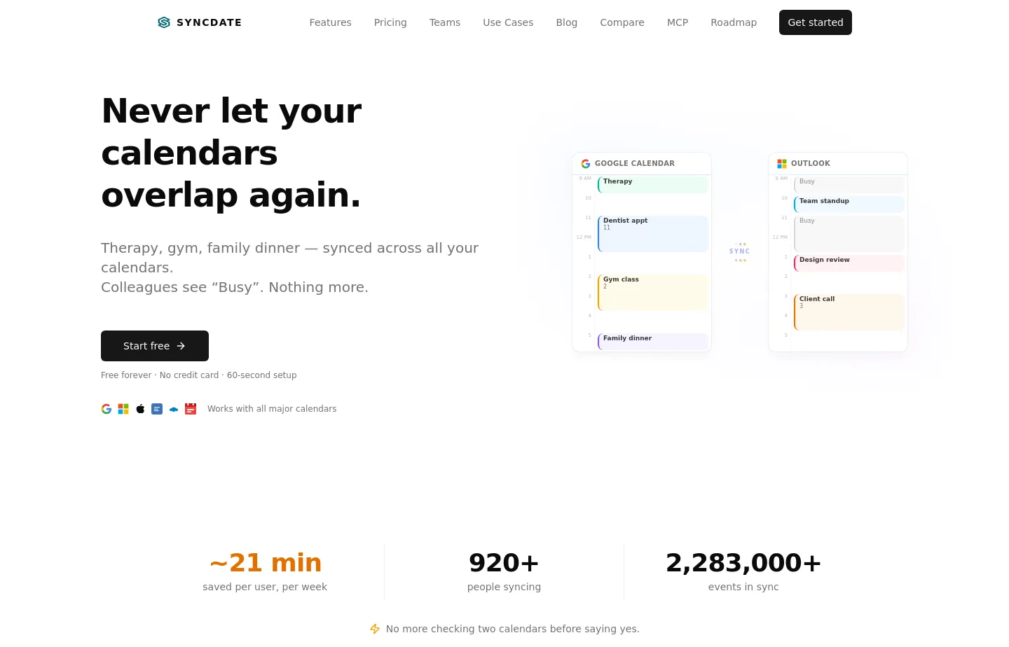 syncdate.app — Hero