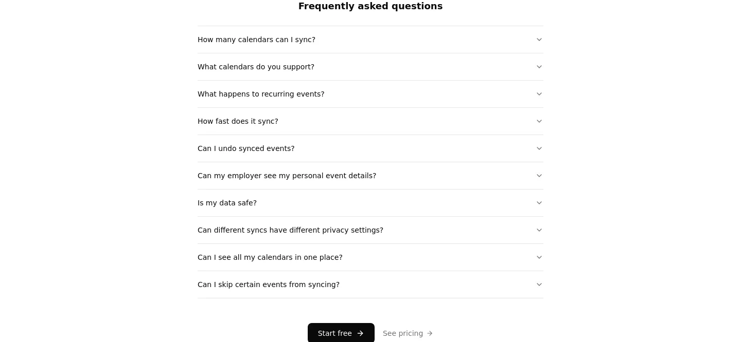 syncdate.app FAQ section