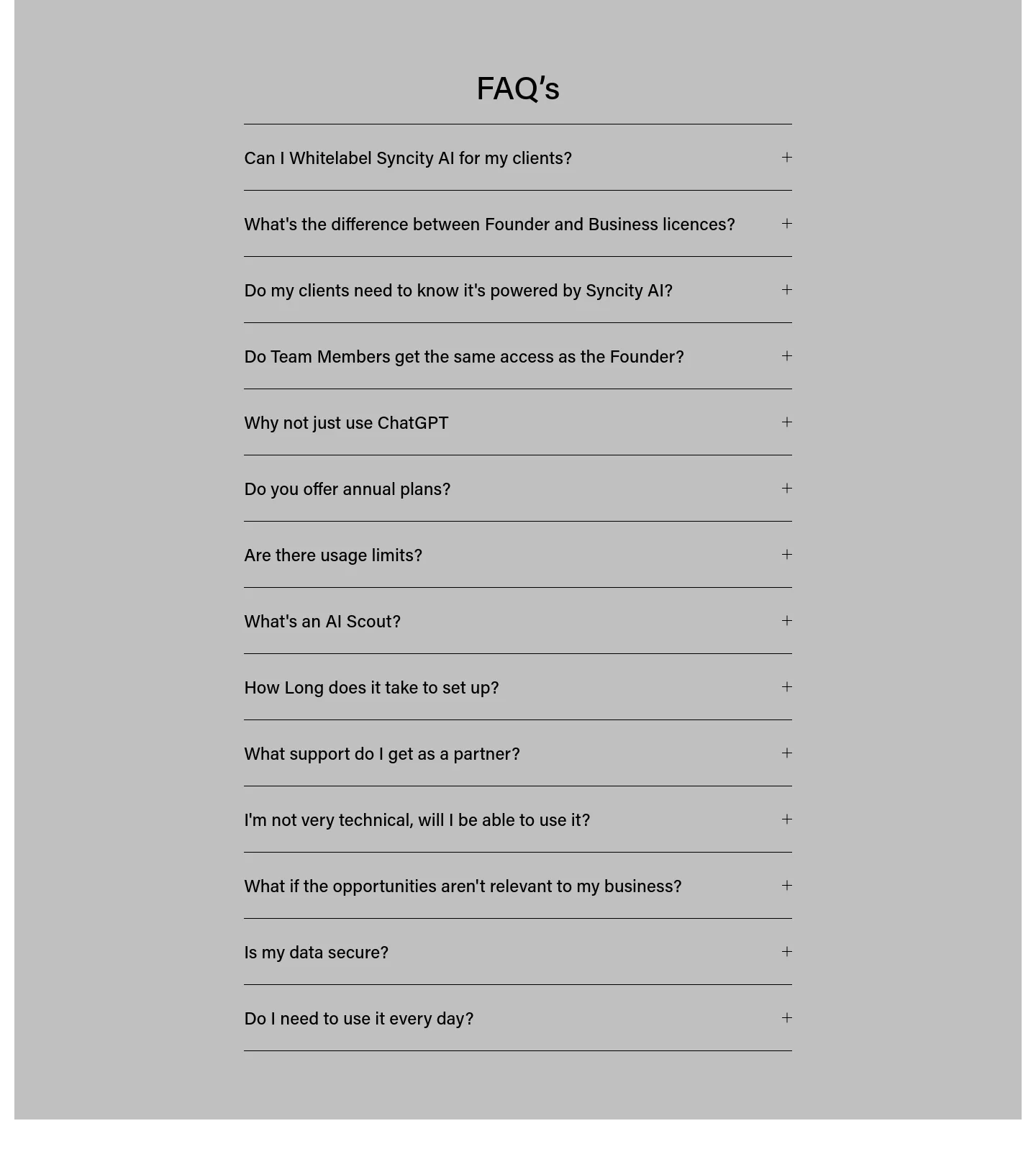 syncityai.co.uk — FAQ