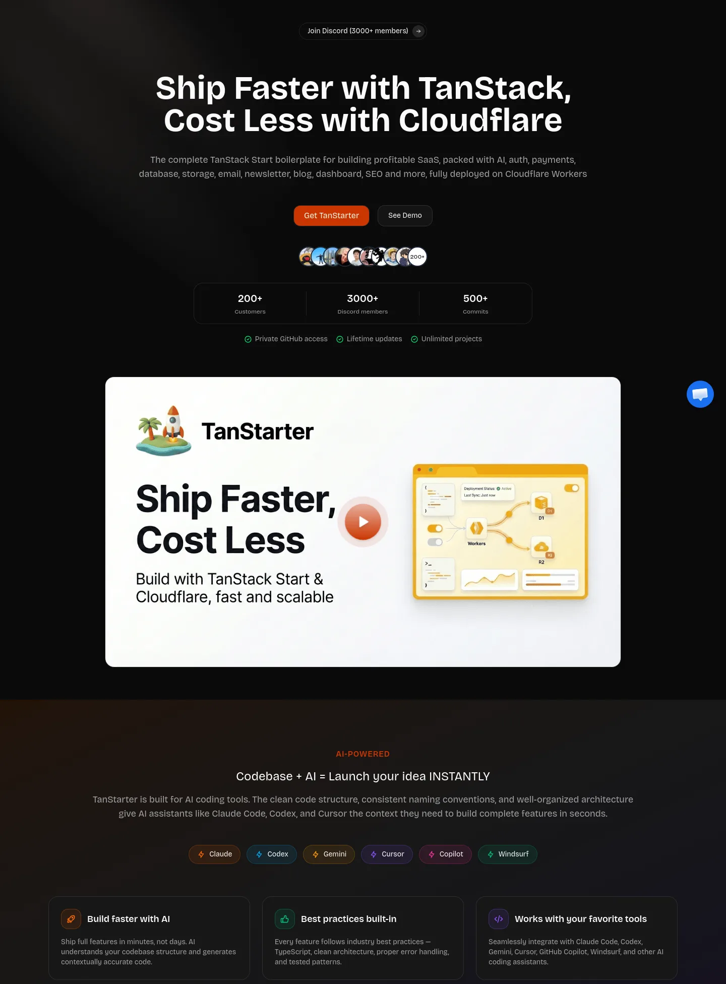tanstarter.dev — Hero