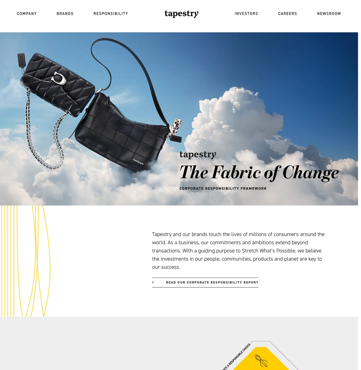 tapestry.com — Hero + Features