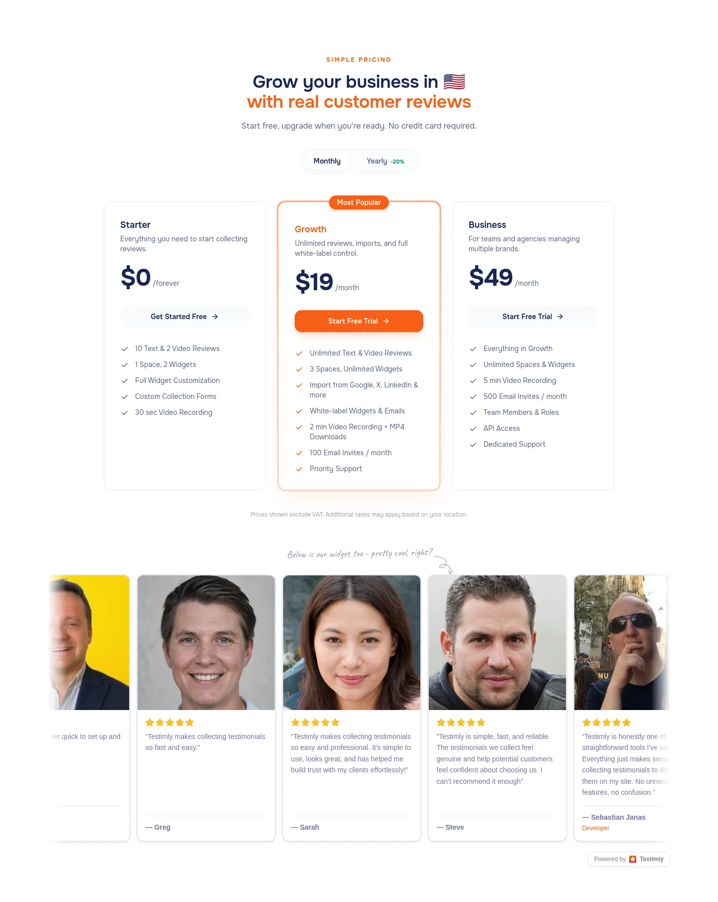 testimly.com — Pricing