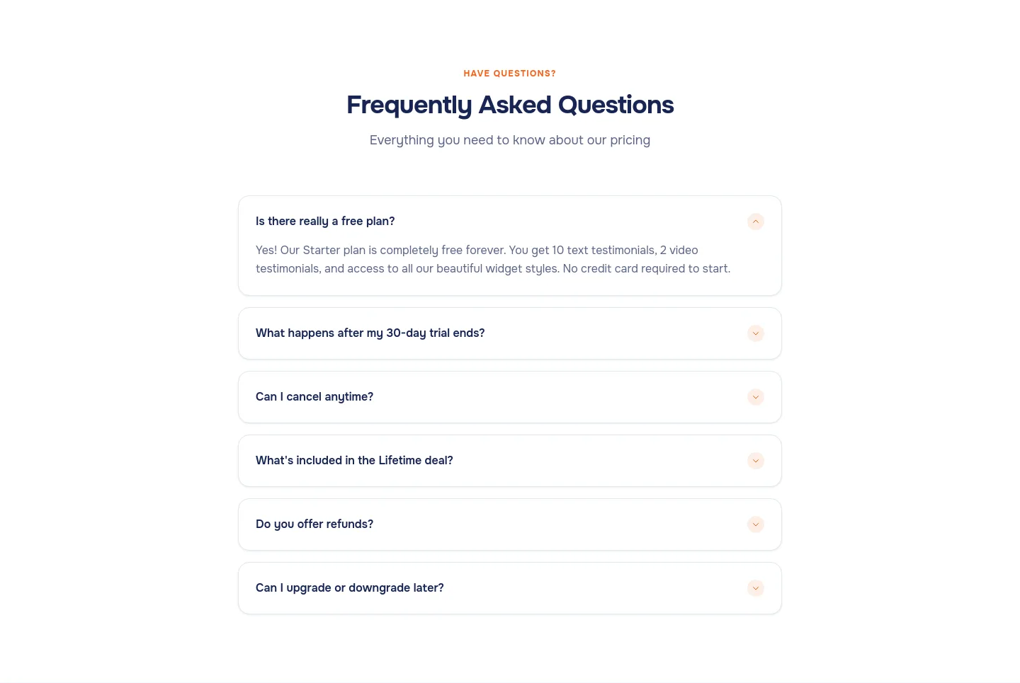 testimly.com FAQ section