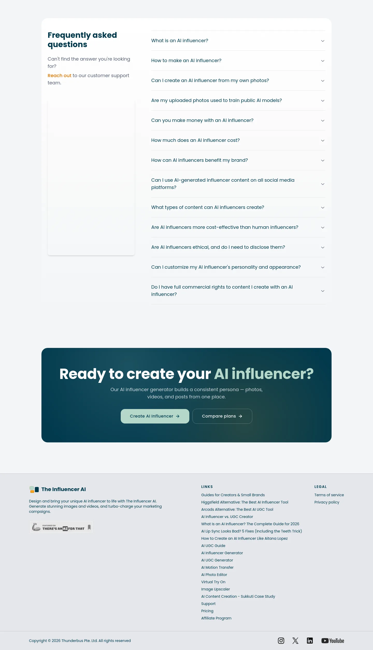 theinfluencer.ai — FAQ