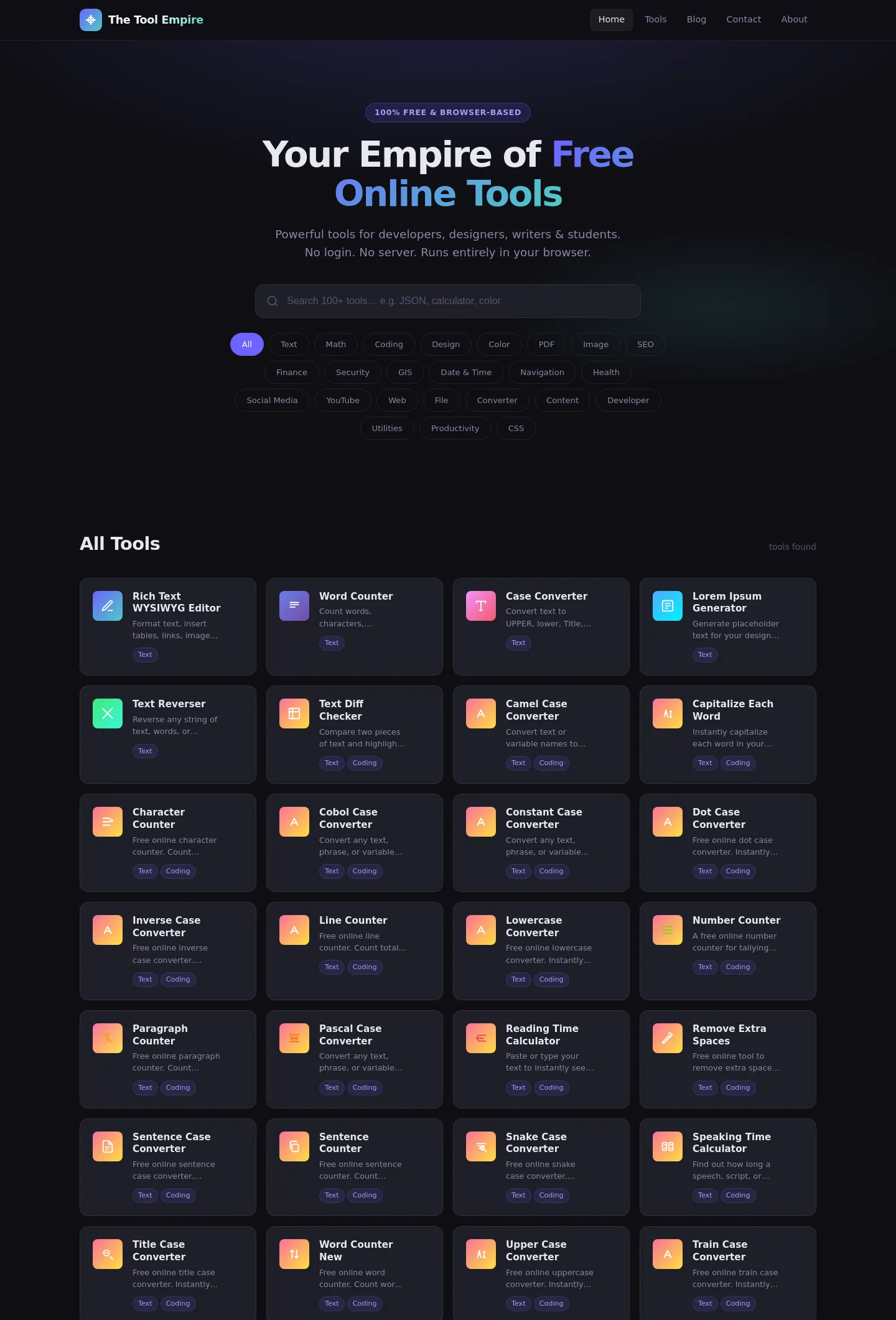 thetoolempire.com — Hero + Features
