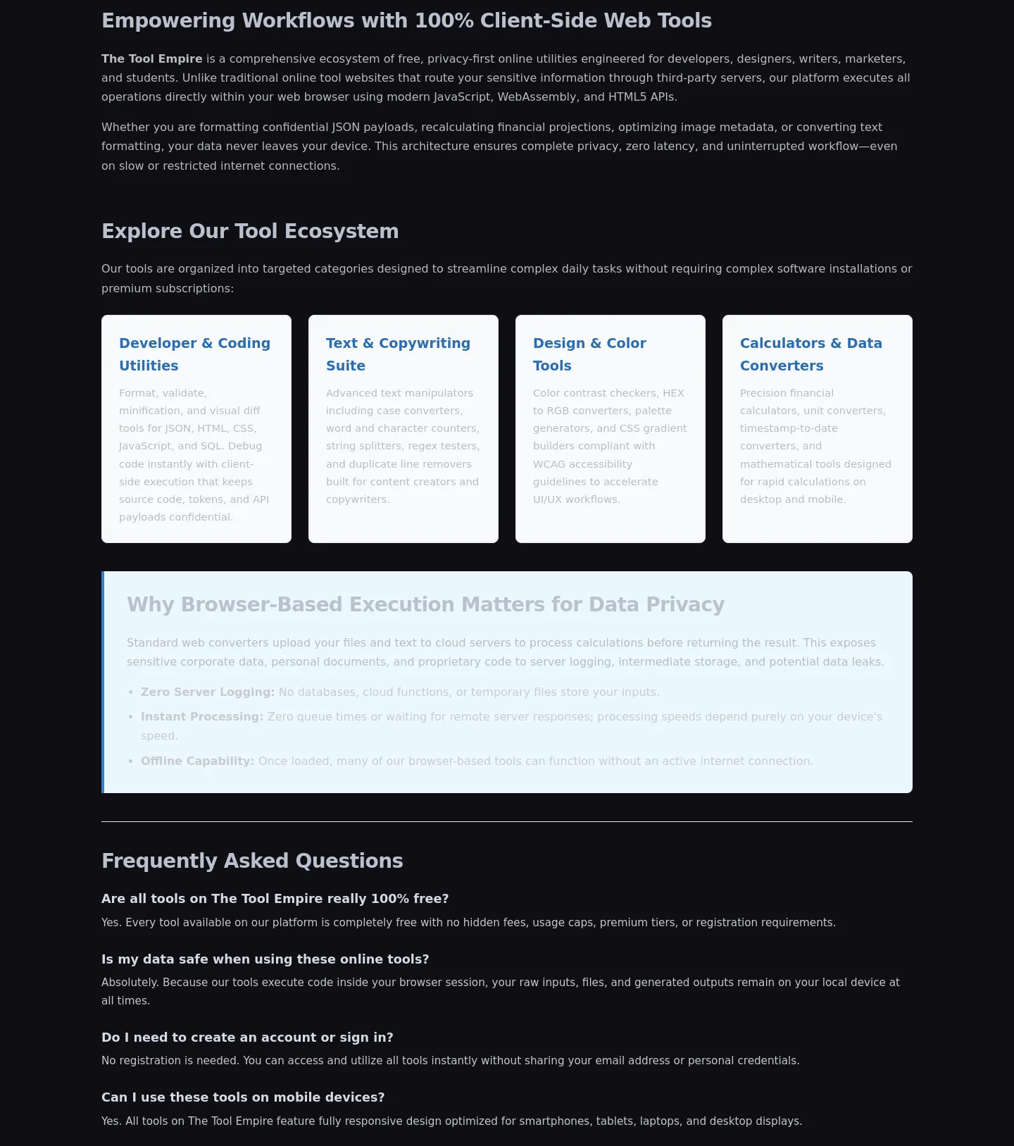 thetoolempire.com — Features