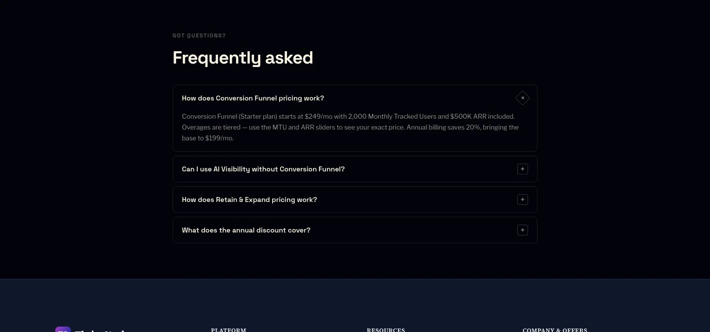 thrivestack.ai FAQ section