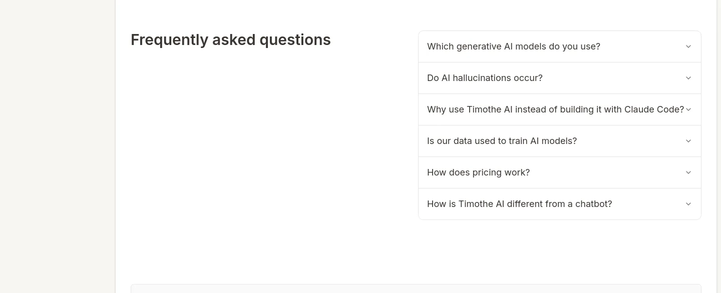 timothe.ai — FAQ