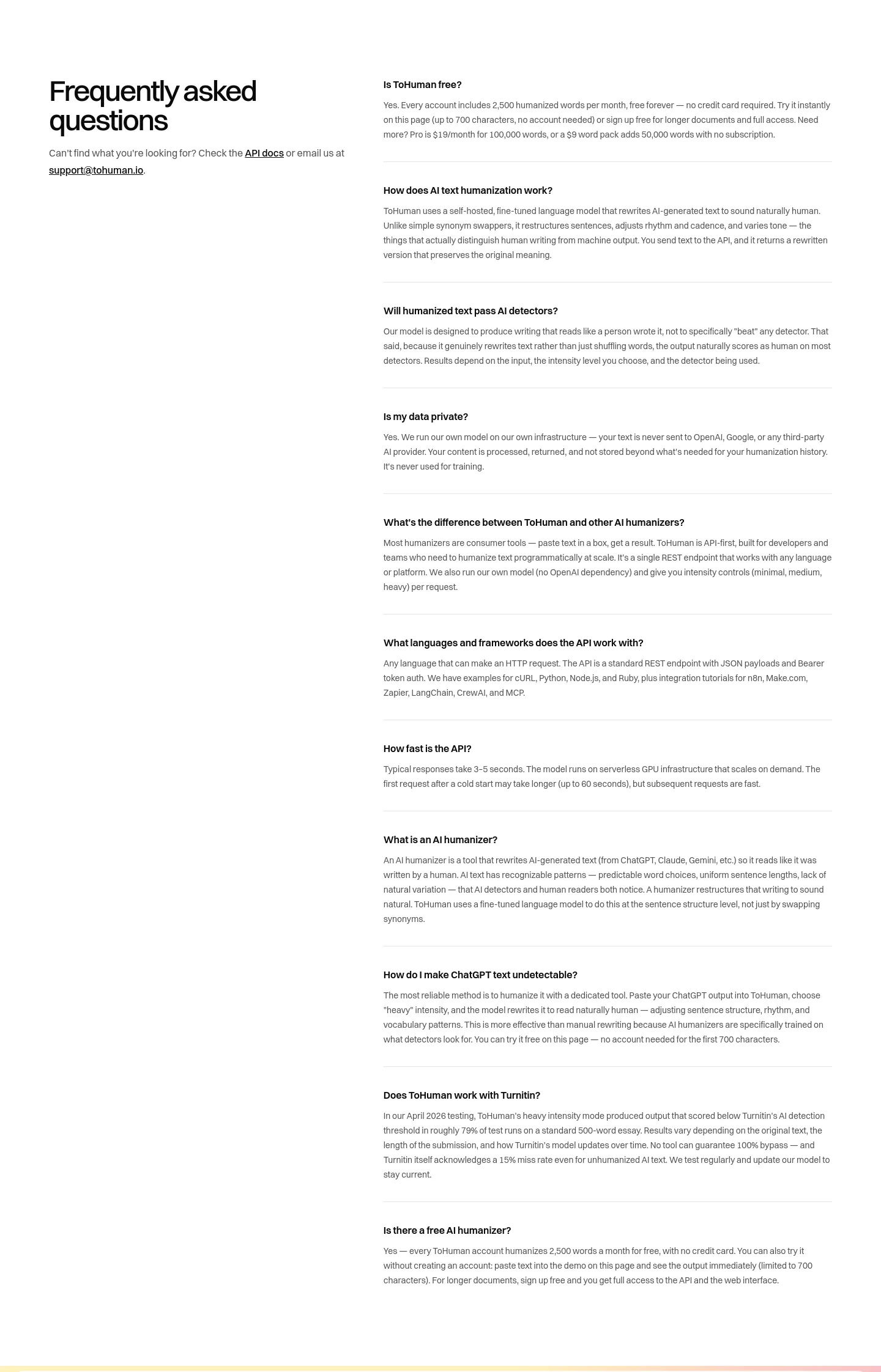tohuman.io — FAQ