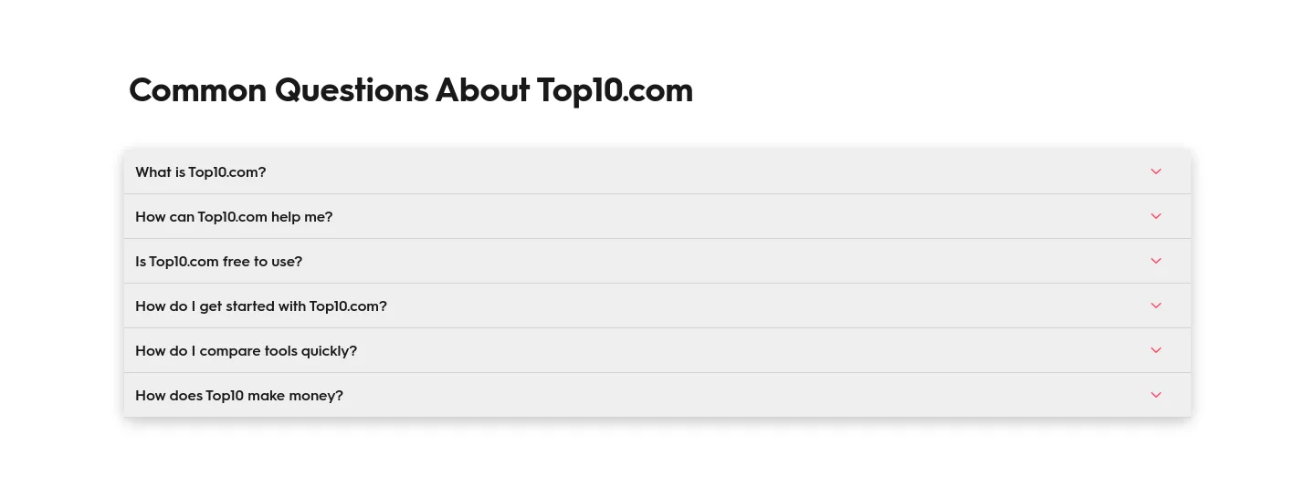 top10.com FAQ section