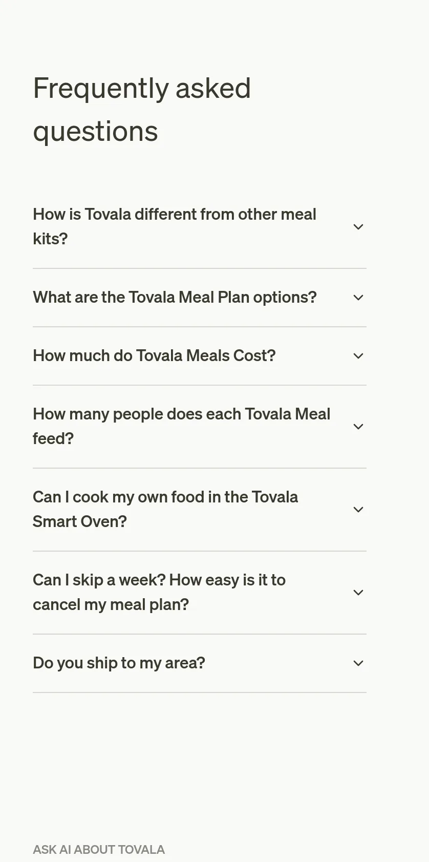 tovala.com — FAQ
