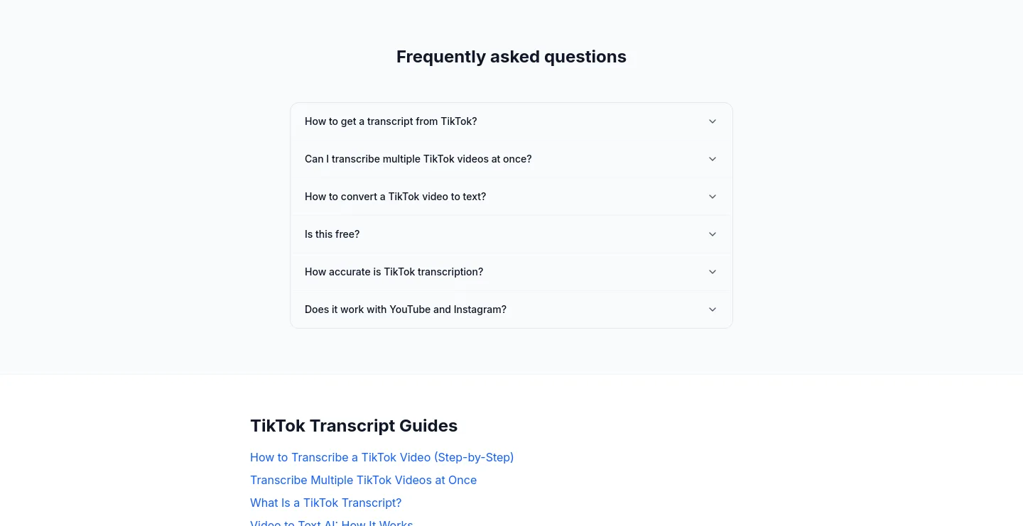transcribevideo.ai — FAQ