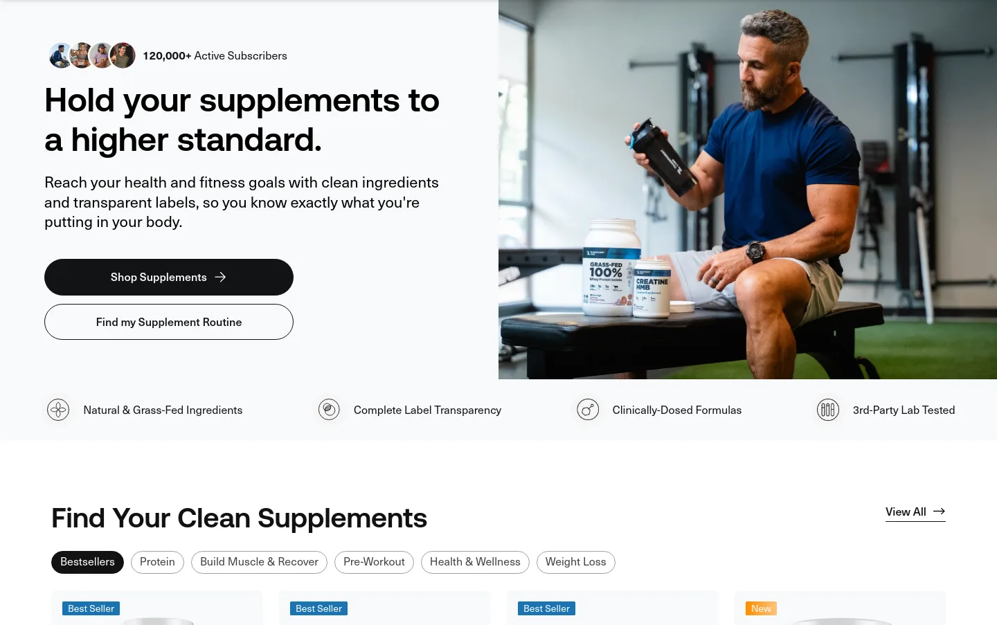 transparentlabs.com Hero section