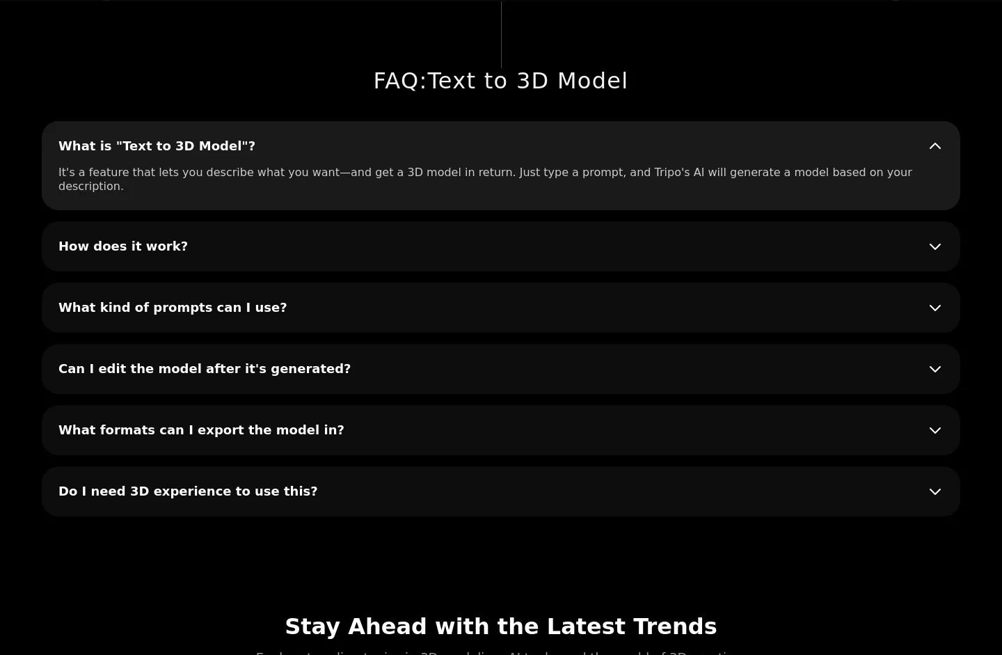 tripo3d.ai — FAQ