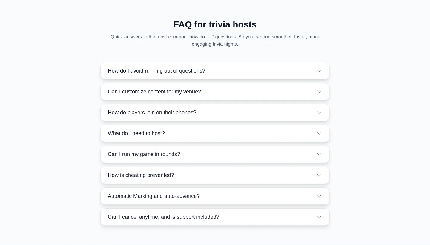 triviaflow.io — FAQ