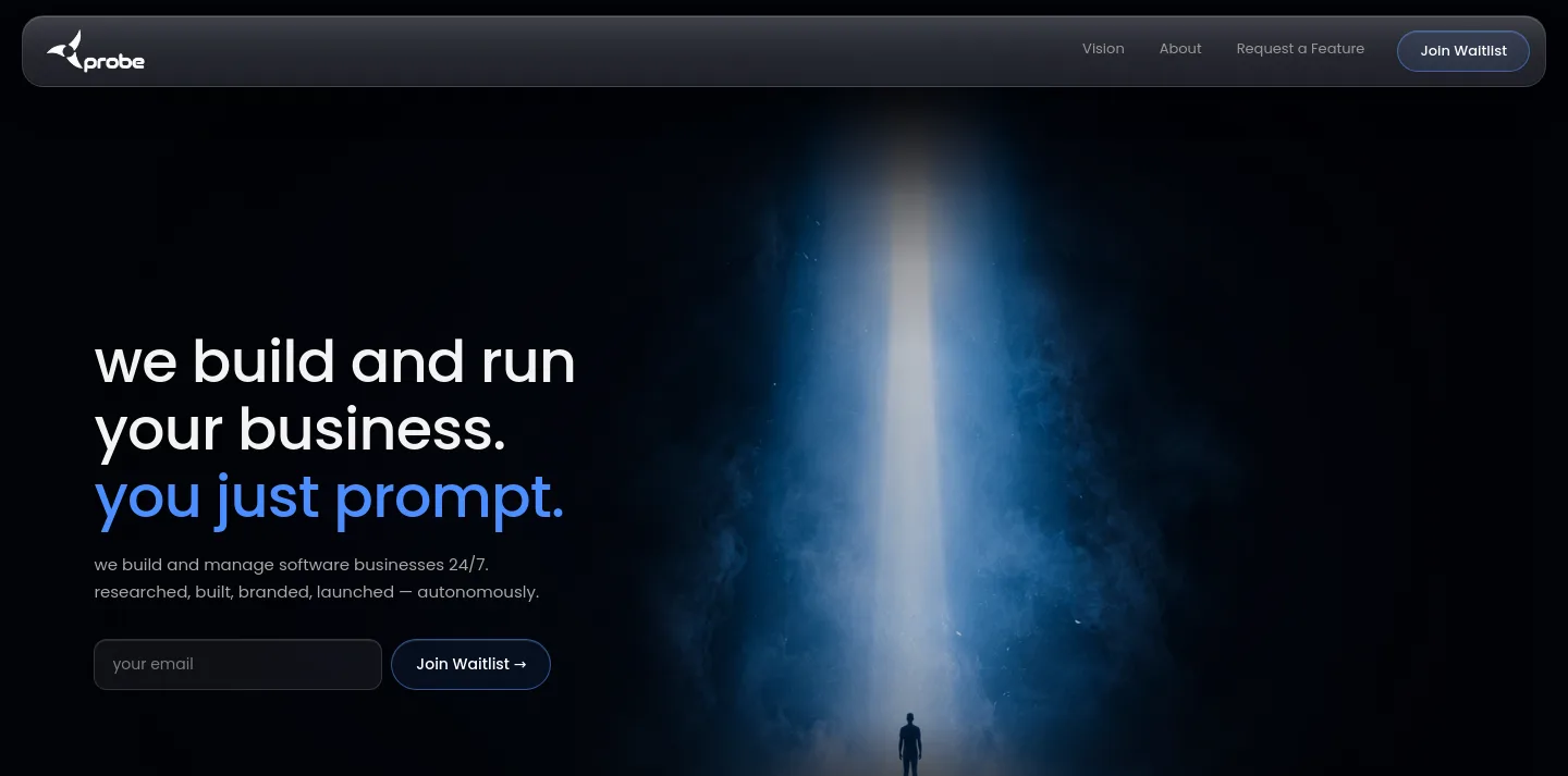 tryprobe.co Email Capture section