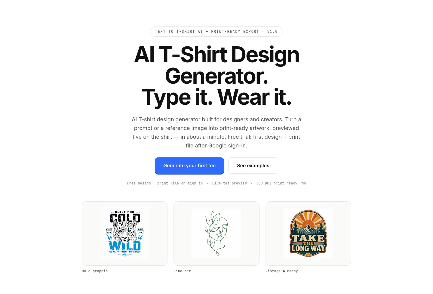 tshirtdesignai.com — Hero