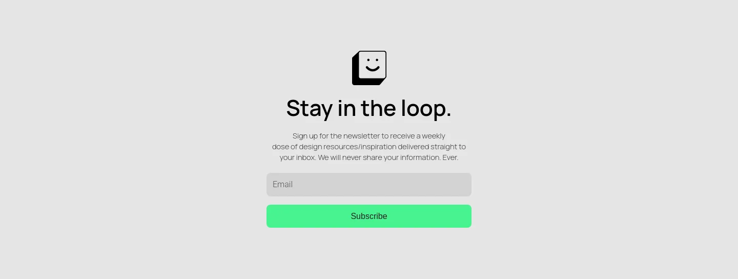 uiuxshowcase.com Email Capture section