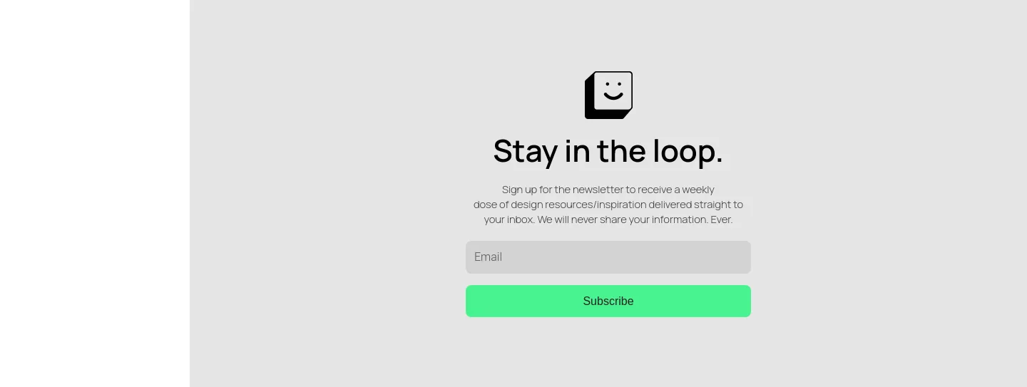 uiuxshowcase.com Email Capture section