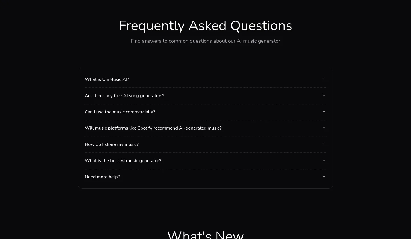 unimusic.ai — FAQ
