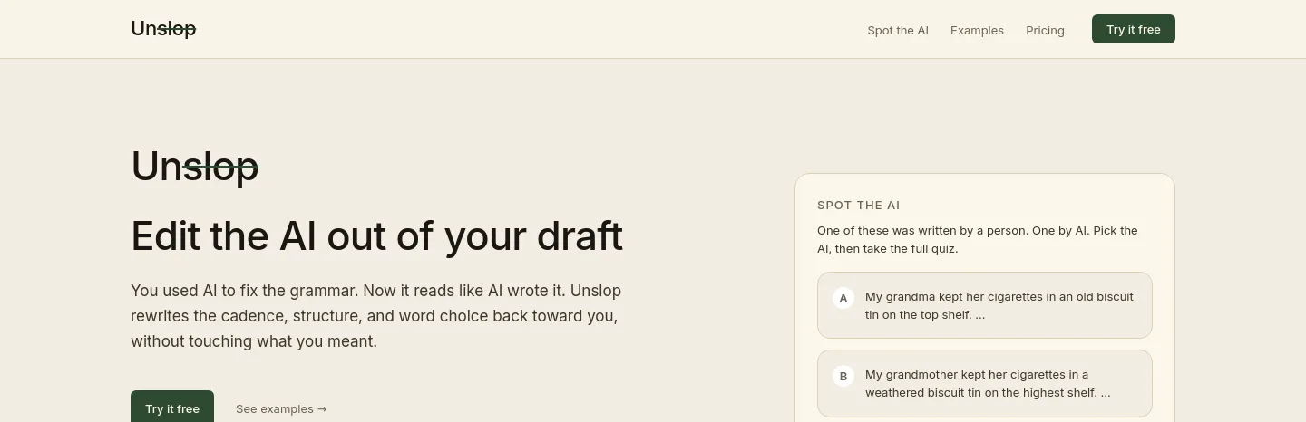 unslopai.com