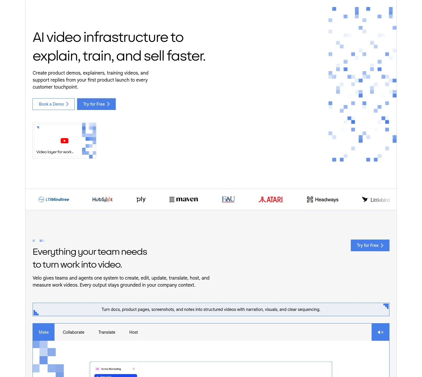 usevelo.ai — a real Hero section