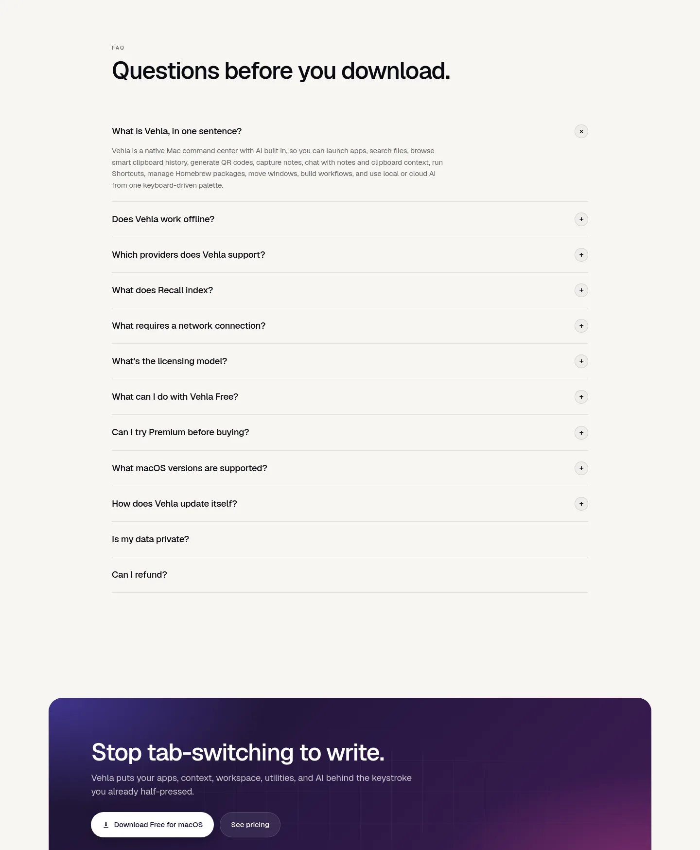 vehla.app — FAQ