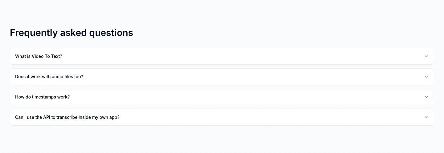 videototext.dev — FAQ